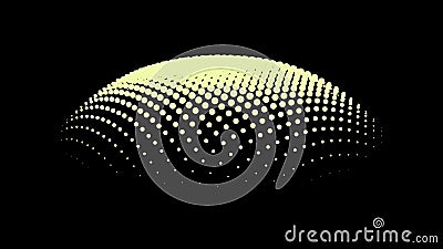 Particle dimension sound wave. Part of sphere effect polar hill globe surface. Big data flow calculation Vector Illustration