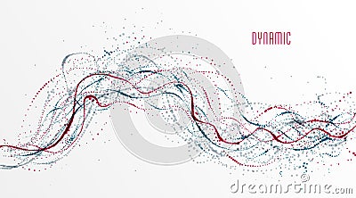 Particle flow array colorful vector abstract background, life forms bio theme microscopic design. Vector Illustration