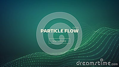 Particle grid abstract background. Science minimal backdrop for presentation. Cyber wave Vector Illustration