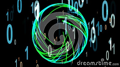 Particle Illustration of Digitalization Stock Photo