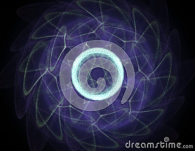 Particles of abstract fractal forms on the subject of nuclear physics science and graphic design. Geometry sacred futuristic quant Stock Photo