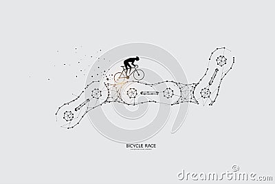 The particles, geometric art, line and dot of Chain Vector Illustration