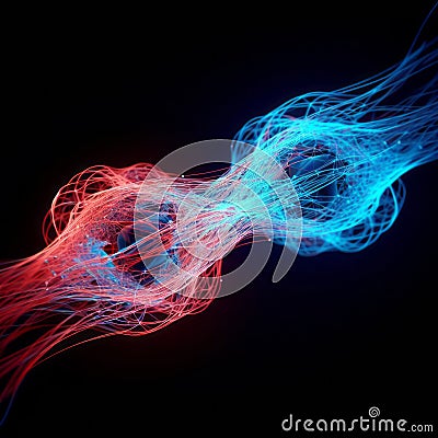 Particles, quantum entanglement quantum correlation, quantum mechanics Stock Photo