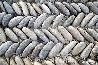 Particolre structure of some streets of Chora in Mykonos made of stones Stock Photo