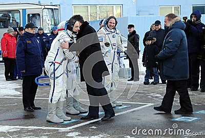 Parting Hug Before Launch Editorial Stock Photo