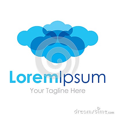 Partly cloudy with a great opportunity for success element icon logo for business Stock Photo