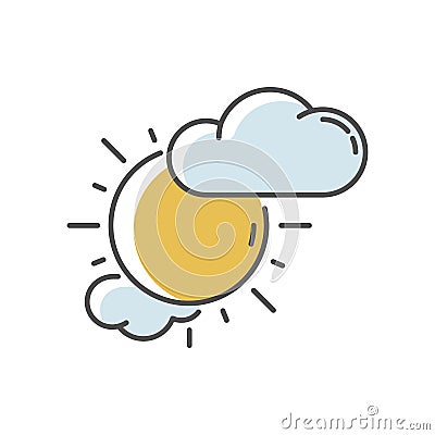 Partly cloudy RGB color icon Vector Illustration