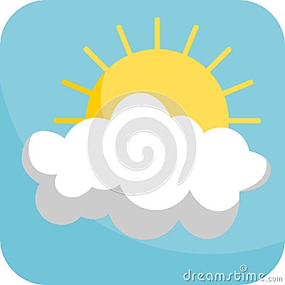 Partly Cloudy Vector Illustration