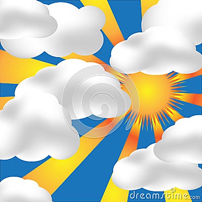 Partly Cloudy Vector Illustration