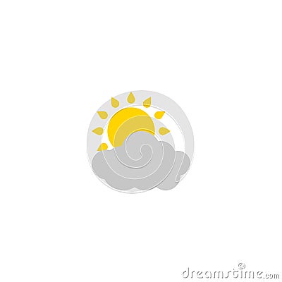 Partly cloudy weather icon. Vector isolated illustration Vector Illustration