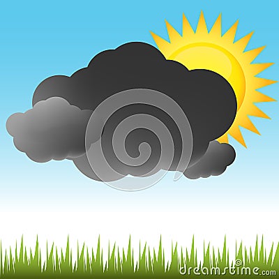 Partly Sunny Weather Vector Illustration