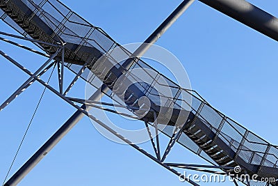 Partly view to the stairs, railings, metal sheets, a steel frame Editorial Stock Photo