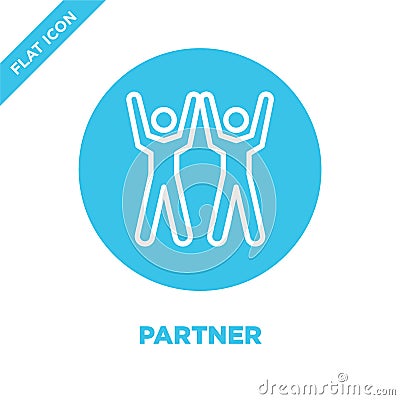 partner icon vector. Thin line partner outline icon vector illustration.partner symbol for use on web and mobile apps, logo, print Vector Illustration