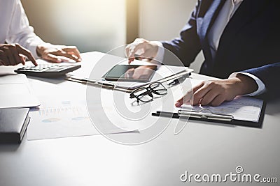 Partner meeting of business people colleagues consultation and d Stock Photo