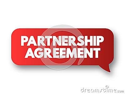 Partnership agreement - legal document that outlines the management structure of a partnership and the rights, duties, ownership Stock Photo