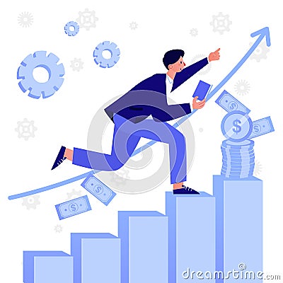 Partnership Concept. Financing of creative projects. Handshake of two business men. Agreement of parties. Signing documents. The Vector Illustration