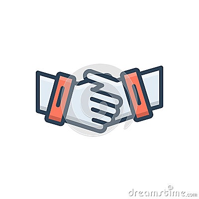 Color illustration icon for Partnership, collaboration and complicity Cartoon Illustration