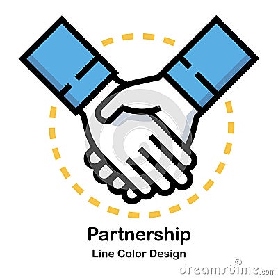 Partnership Line Color Icon Vector Illustration