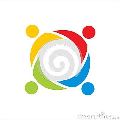 Partnership,People Teamwork,Community people Logo vector Template Vector Illustration