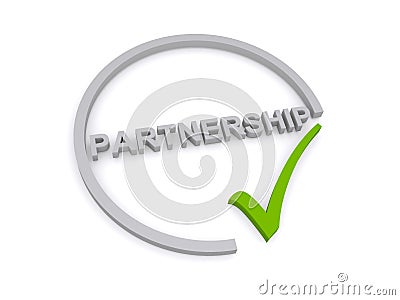 partnership word on white Stock Photo