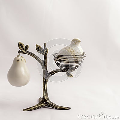 A partridge in a pear tree Stock Photo