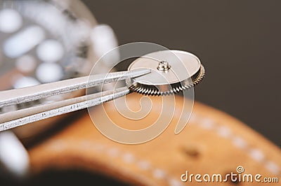 Parts of automatic wristwatch Stock Photo