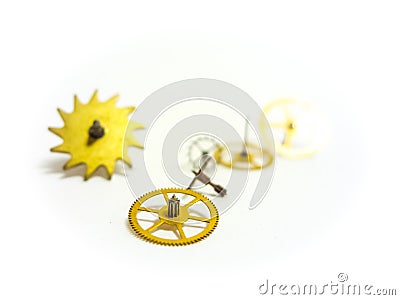 Parts of hours small and large gears Stock Photo