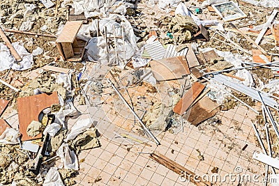 Parts of the old building. Stock Photo