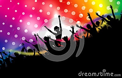 Rainbow lights party poster background design Vector Illustration