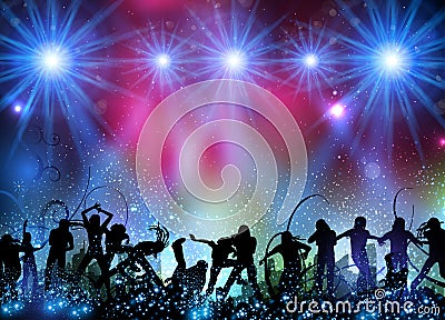 Party background with dancing people Vector Illustration