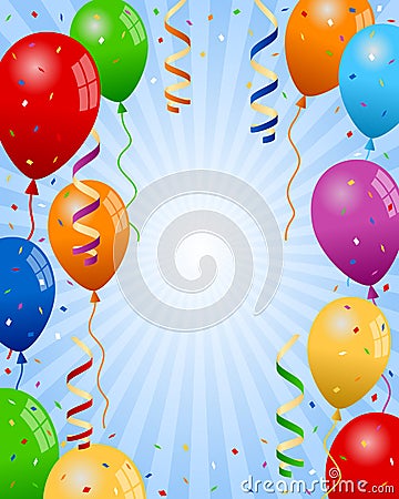 Party Balloons Boy Background Vector Illustration