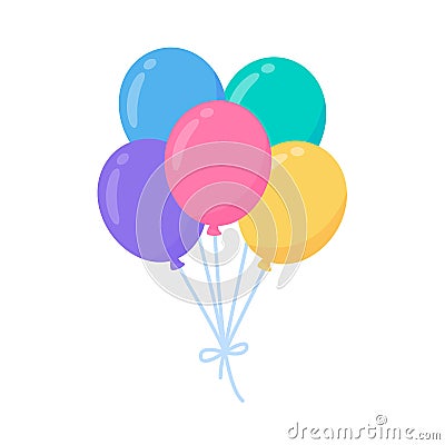 Party balloons. colorful balloons For decorating birthday parties Vector Illustration