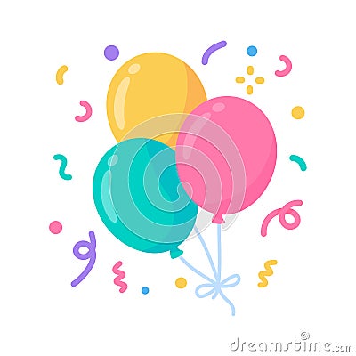 Party balloons. colorful balloons For decorating birthday parties Vector Illustration