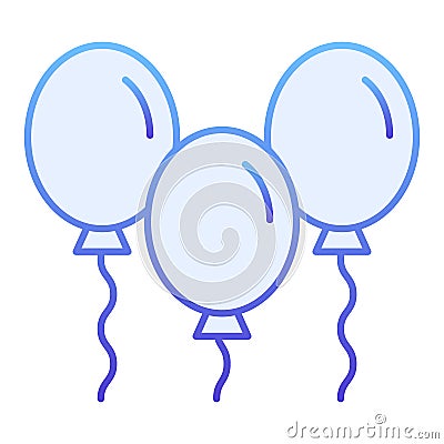 Party balloons flat icon. Balloon blue icons in trendy flat style. Three balloons gradient style design, designed for Vector Illustration