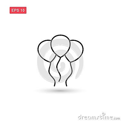 Party balloons icon vector design isolated 4 Vector Illustration