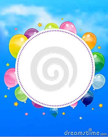 Party banner with flags and ballons Vector Illustration