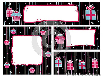 Party banners and frames Vector Illustration