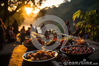 Party of Brazilian flavors come to life on magic scene., generative IA Stock Photo