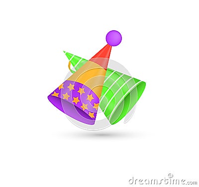 Party caps, hats for parties holidays celebrations Vector Illustration