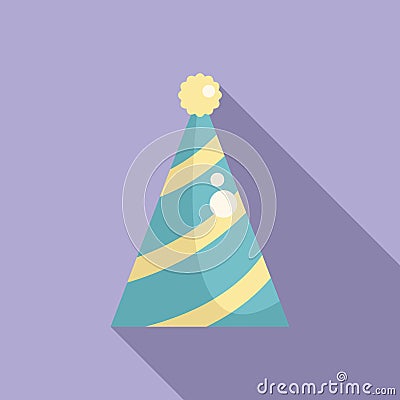 Party child hat icon flat vector. Celebrate anniversary Stock Photo