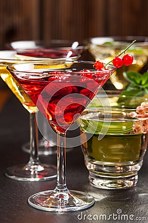 Party cocktails and longdrinks for summer Stock Photo