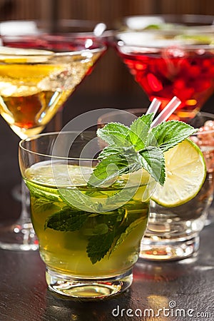 Party cocktails and longdrinks for summer Stock Photo