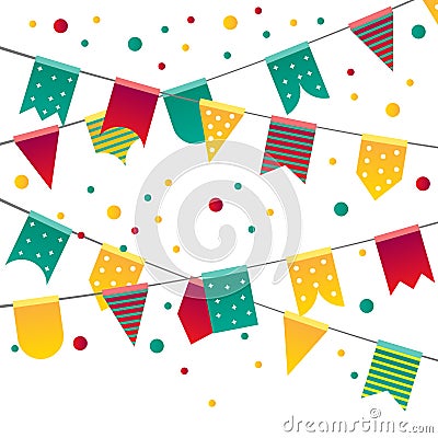 Party colorful flags Vector Illustration