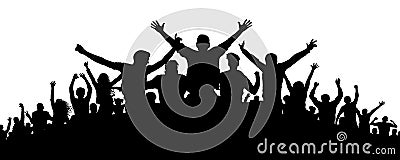 Party crowd people silhouette. Vector Illustration