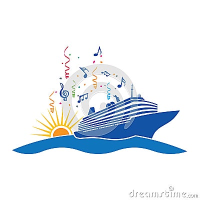 Party Cruise logo Vector Illustration