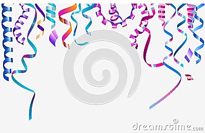 Party decoration border serpentinei. Holidays background Vector serpentine with line texture on surface on white Vector Illustration