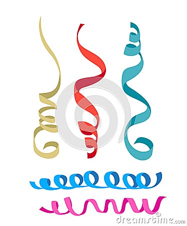 Party decorations color streamers Vector Illustration