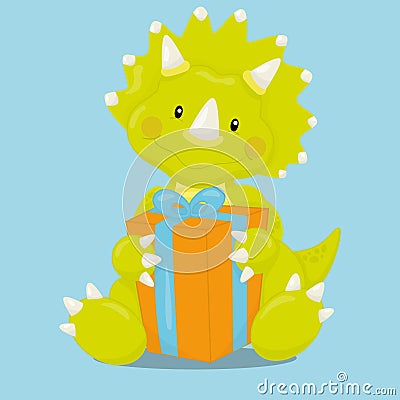 party dinos green dino 07 Vector Illustration