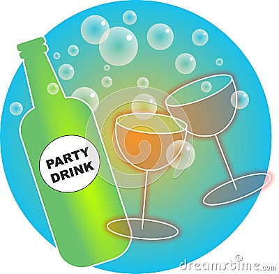 Party Drinks Cartoon Illustration