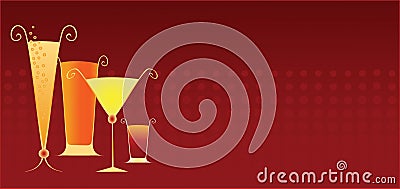 Party Drinks Vector Illustration